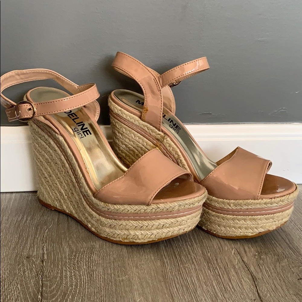 Open toe rope wedges